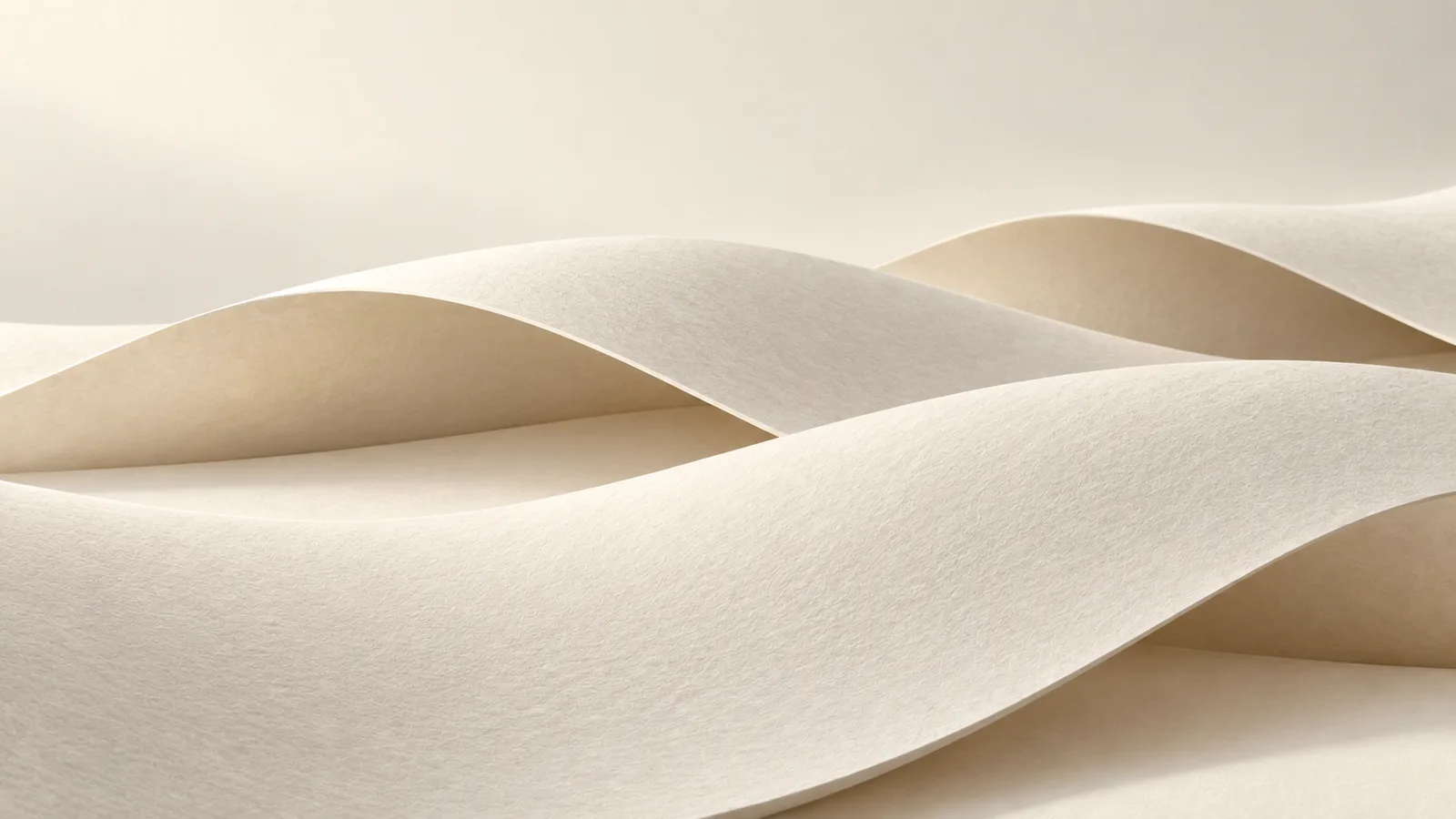 Overlapping waves of matte paper in soft light — Paper Tides from the Quiet Forms collection